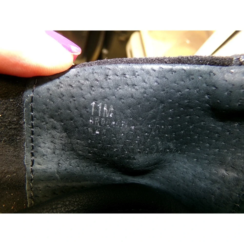 Born Batti Ballet Flats Womens Black Sz 11 Mixed Media Leather Cap Toe & Suede